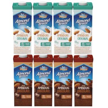 Imagem de Kit 8 Bebida De Amêndoa Almond Breeze Sabores Chocolate e Original 1l.