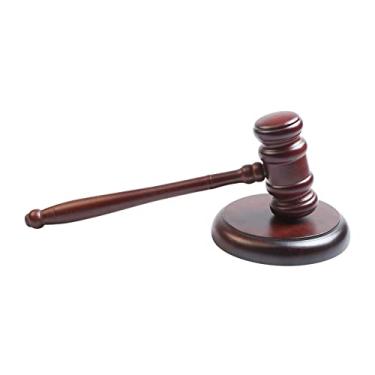 Imagem de Milageto Martelo de Madeira para Adereço de Fantasia, Brinquedo, Martelo de Madeira para Cosplay, Adereço para Advogado, Juiz, Estudante, Leilão, Tribunal de L, com bloco de som