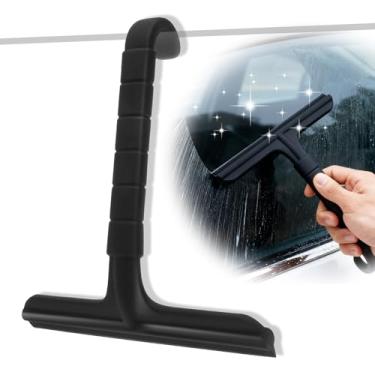 Imagem de Rodo de chuveiro para vidro, rodo ergonômico de chuveiro de banheiro com gancho embutido fácil de pendurar, limpadores de espelho de janela portáteis de 22,5 cm para banheiro, vidro, parede de azulejo