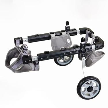 Imagem de Cadeira de rodas ajustável de 2 rodas para cães e gatos, auxílio de mobilidade para animais de estimação feridos, carrinho de recuperação de membros para cães pequenos, médios e grandes, suporte de