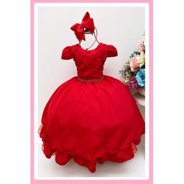 Imagem de Vestido Infantil Festa Luxo Vermelho