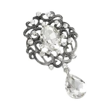 Imagem de Broche De Flor Com Strass Unissex Para Mulheres, Pingente De Vidro Par