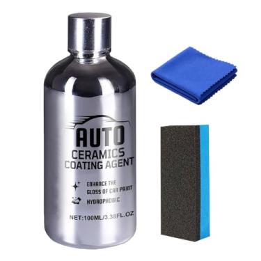 Imagem de Revestimento cerâmico de , solução restauradora de brilho de 100 ml - com toalha e esponja para remoção de arranhões de , para caminhão automotivo, reboque, SUV RV, aro de motocicleta