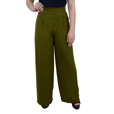 Imagem de Calça Feminina Averzzy Pantalona Verde Musgo - 6154-Feminino