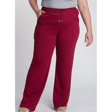 Imagem de Calça Feminina Plus Size Pantalona Moletinho Bolsos  - Serena-Feminino