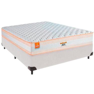 Imagem de Cama Box Casal e Colchão Denver Molas Ensacadas Inducol Palha