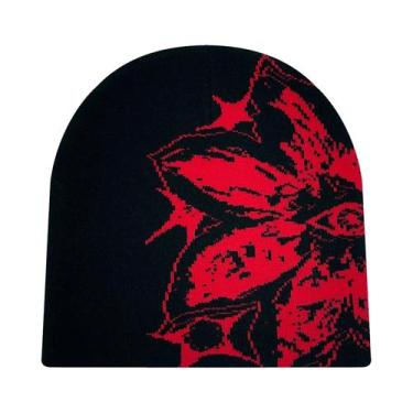 Imagem de Gorro Unissex Grande De Malha Jacquard Estampado Para Esportes Ao Ar L