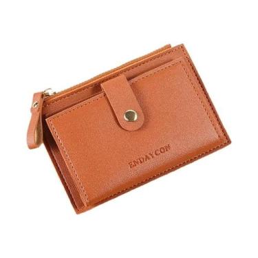 Imagem de Carteira Curta Feminina Fofa, Porta-Cartões Simples, Estilo Ins, Armaz