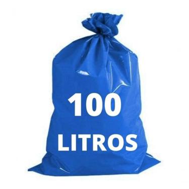 Imagem de Saco para Lixo Reciclável 100 Litros Azul 0,05MM Pacote 20 Unidades Higipack