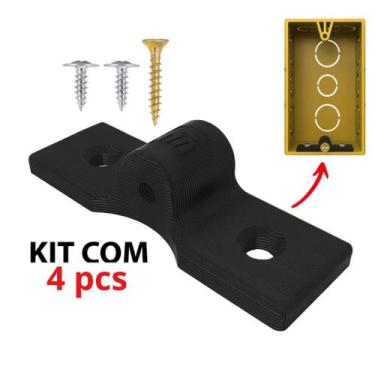 Imagem de Kit 4 pcs Reparo Aba Quebrada Tomada Salva Caixa De Luz 4x4 Resistente