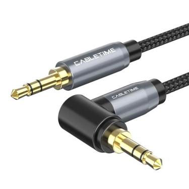 Imagem de Cabo Auxiliar P2 90 Graus Para Carro Caixa Som 5m Cabletime