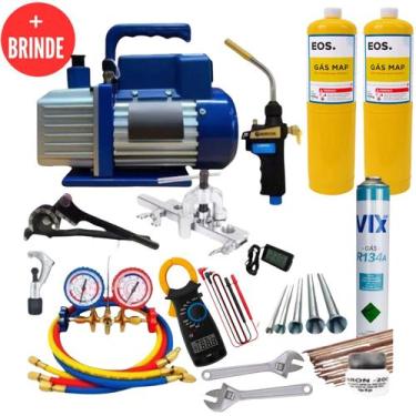 Imagem de Kit Refrigeração Para Ar Condicionado Com Bomba De Vácuo e Brinde - Re