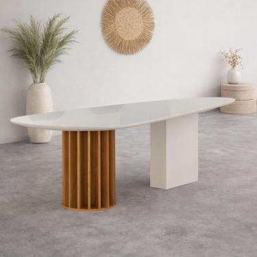 Imagem de Mesa de Jantar Orgânica com vidro 2 Torres 2x1 Arbo Design