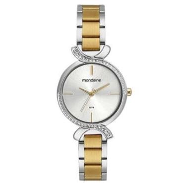 Imagem de Relógio Mondaine Cistais Prata Dourado Feminino 32496LPMVBE2-Feminino