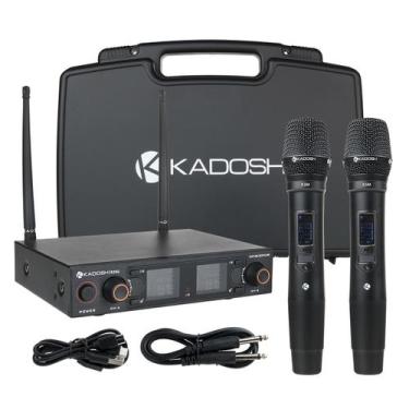 Imagem de 2 Microfones De Mão Sem Fio Uhf K502m Kadosh Profissional Para Festas 