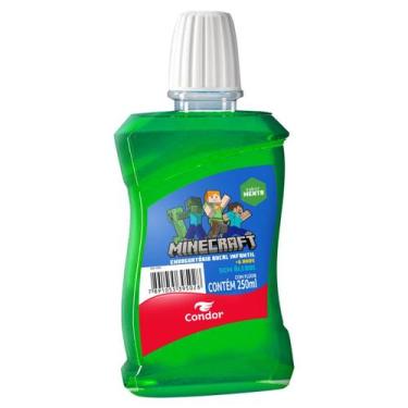 Imagem de Enxaguante Bucal Zero Álcool Menta Minecraft Condor Frasco 250ml