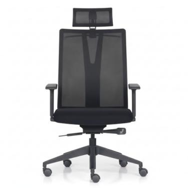 Imagem de Cadeira Addit Presidente Ergonômica c/apoio de cabeça - Rodízio em PU - Back System