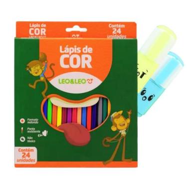 Imagem de Lápis De Cor Leo & Leo 24 Cores Para Colorir / 2 mini Marca Textos - L