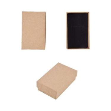 Imagem de 16 Peças De Caixas De Joias De Papelão Kraft, 2,75x2,75x1 Polegadas, P