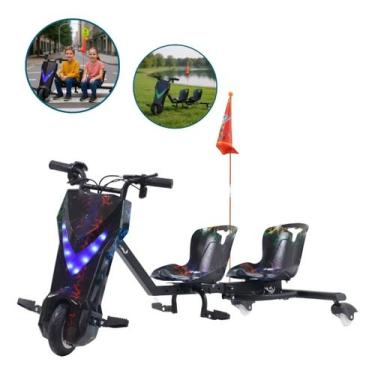 Imagem de Triciclo drift infantil 2 assentos 250w forte até 80kg bw388 cor:preto