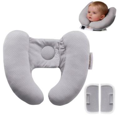 Imagem de Travesseiro para Bebê Sweetwavet 25 cm Cinza Ajustável e Macio