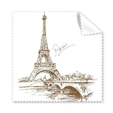 Imagem de The Eiffel Tower Paris França pano de limpeza de tela de telefone limpador de óculos 5 peças