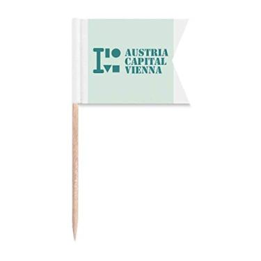 Imagem de Áustria Capital Viena Art Deco Presente Fashion Palito Bandeiras Marcação para Bolo Festa Prato de Queijo