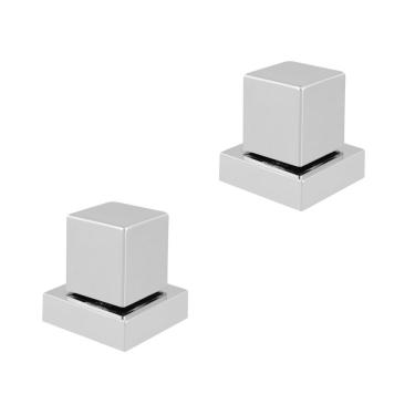 Imagem de Kit C/02 Acabamentos Em ABS Quadrado Cromado Para Registro padrão Deca