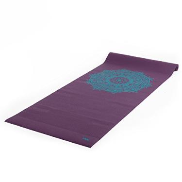 Imagem de YOGATERIA Bodhi Tapete de Yoga Leela Pvc | 4,5mm | Antiderrapante | Pilates Ginástica Exercício e ioga | 183x60 cm (Ameixa/Mandala turquesa)