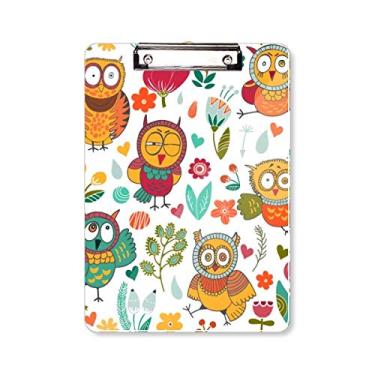 Imagem de Bloco de notas com flores e corujas pintura à mão para desenho, pasta, bloco de notas A4