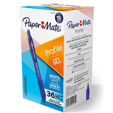 Imagem de Paper Mate Caneta de gel, caneta retrátil perfil, 0,7 mm, azul, 36 unidades