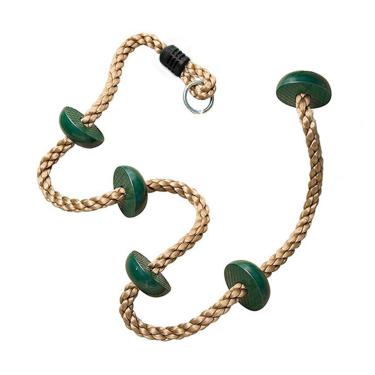 Imagem de M/P Corda de escalada para crianças, escada de corda de 2 m com plataformas de suporte de pé, balanço de árvore para crianças com mais de 4 anos de suporte de 200 kg, ideal para moldura de escalada, casa na árvore