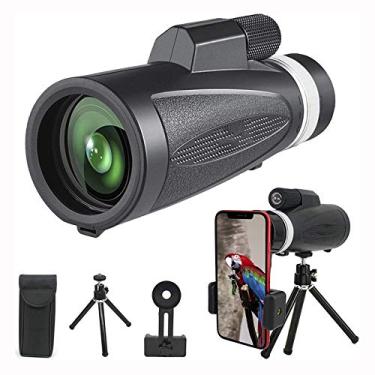 Imagem de Telescópio monocular de alta definição 18x62, luneta monocular à prova d'água prisma Bak4 de alta potência com adaptador de smartphone e tripé para adultos
