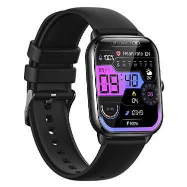 Imagem de Smartwatch de 1,9 polegadas HD Color Touchscreen BT Chamada Vários modos esportivos IP67 À prova d'água Adequado para Android iOS Black