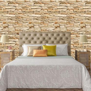 Imagem de Papel De Parede Adesivo Pedra Canjiquinha Rustica Lavável Cozinha 3 Metros