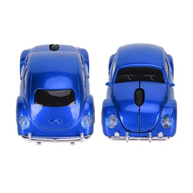 Imagem de Mouse Sem Fio, Mouse óptico Sem Fio de 2,4 GHz 1600DPI Com Receptor USB, Mouse Sem Fio Em Formato de Carro Esportivo Com Farol de LED e Suspensão Automática para Laptop, PC de Mesa (Azul)
