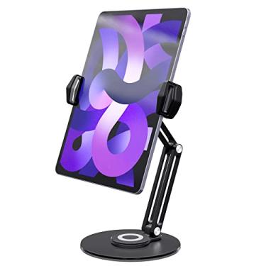 Imagem de pzoz Suporte para iPad de quiosque de varejo, suporte giratório de 360° para tablet POS, serve para iPad Mini de 6 a 12,9 polegadas, suporte giratório de tablet para iPad Mini Pro-Business Supplies para loja, caixa registradora, escritório, recepção, cozinha, mesa de exibição