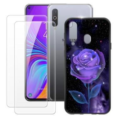 Imagem de MILEGOO Capa para Samsung Galaxy A8S + 2 peças protetoras de tela de vidro temperado, capa ultrafina de silicone TPU macio à prova de choque para Samsung Galaxy A9 Pro 2019 (6,4 polegadas) rosa