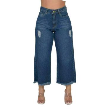 Imagem de Calça Pantacourt Jeans Feminina Estilosa 38 ao 56