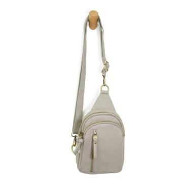 Imagem de Joy Susan Bolsa tiracolo Skyler: couro vegano, fecho de zíper, ferragens banhadas a latão, Cinza