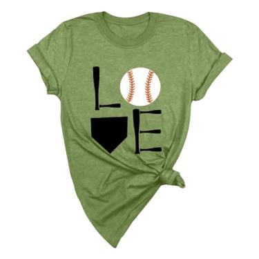 Imagem de Duobla Camiseta feminina de beisebol estampada moderna verão casual tops soltos manga curta camiseta básica bonita 2024 moda, Ag, 3G