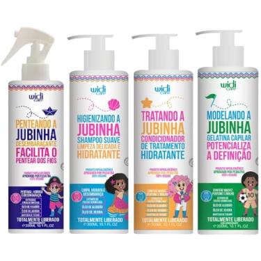 Imagem de Kit Jubinha Widi Care Shampoo + Condicionador + Geleia Modeladora + Spray Desembaraçante Infantil