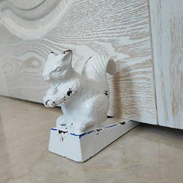 Imagem de Batente de porta pesado de ferro fundido, batente de porta bonito em forma de animal, batente decorativo de estilo antigo para parte inferior da porta, batente de porta resistente e decoração de piso