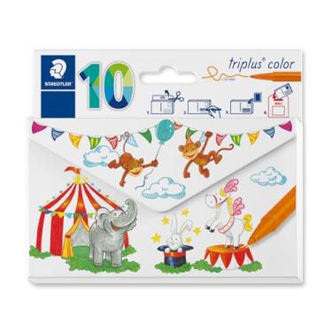 Imagem de Caneta Hidrocor Triangular, Staedtler, Triplus Color, 323 CL10, 10 Cores