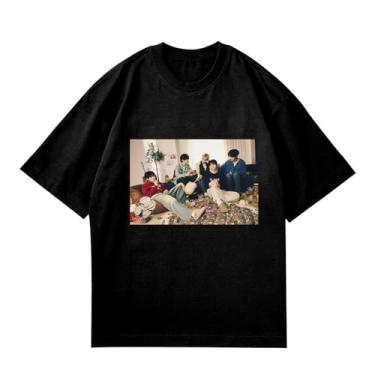 Imagem de Camiseta Txt Dream Week-5th K-pop 2024, camisetas soltas unissex com suporte de pôster impresso, camiseta de algodão Merch, B Preto, G