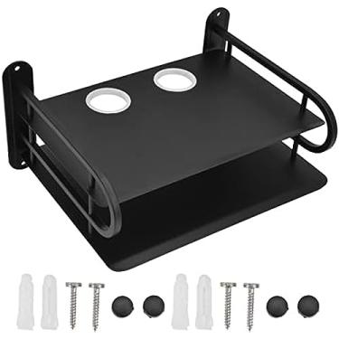 Imagem de Prateleira para projetor montada na parede Suporte para roteador de metal Suporte para DVD Player, prateleiras de parede flutuantes para componentes de TV, como caixa de TV a cabo, Sky Box,