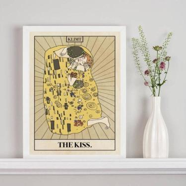 Imagem de Quadro Carta Tarot The Kiss - Klimt 33X24Cm