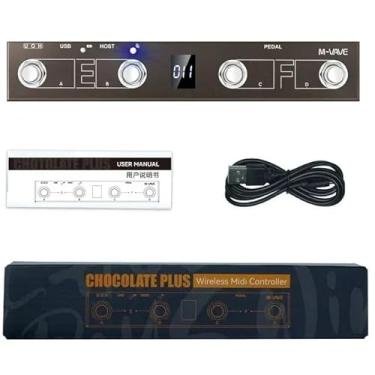 Imagem de M-vave Controlador MIDI programável Chocolate Plus (Controle inteligente do APP Bluetooth) 4 botões suporte virar a página Controle MIDI USB 2 em 1 Pedal CUBE BABY (Versão atualizada do Chocolate)