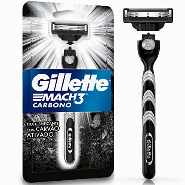 Imagem de Gillette Mach3 Carbono Aparelho de barbear reutilizável com Carvão Ativado e Fita Lubrificante Melhorada 1 Ud