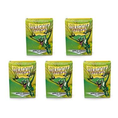 Imagem de 5 Packs Dragon Shield Matte Apple Green Standard Size 100 ct Card Sleeves Value Bundle!
